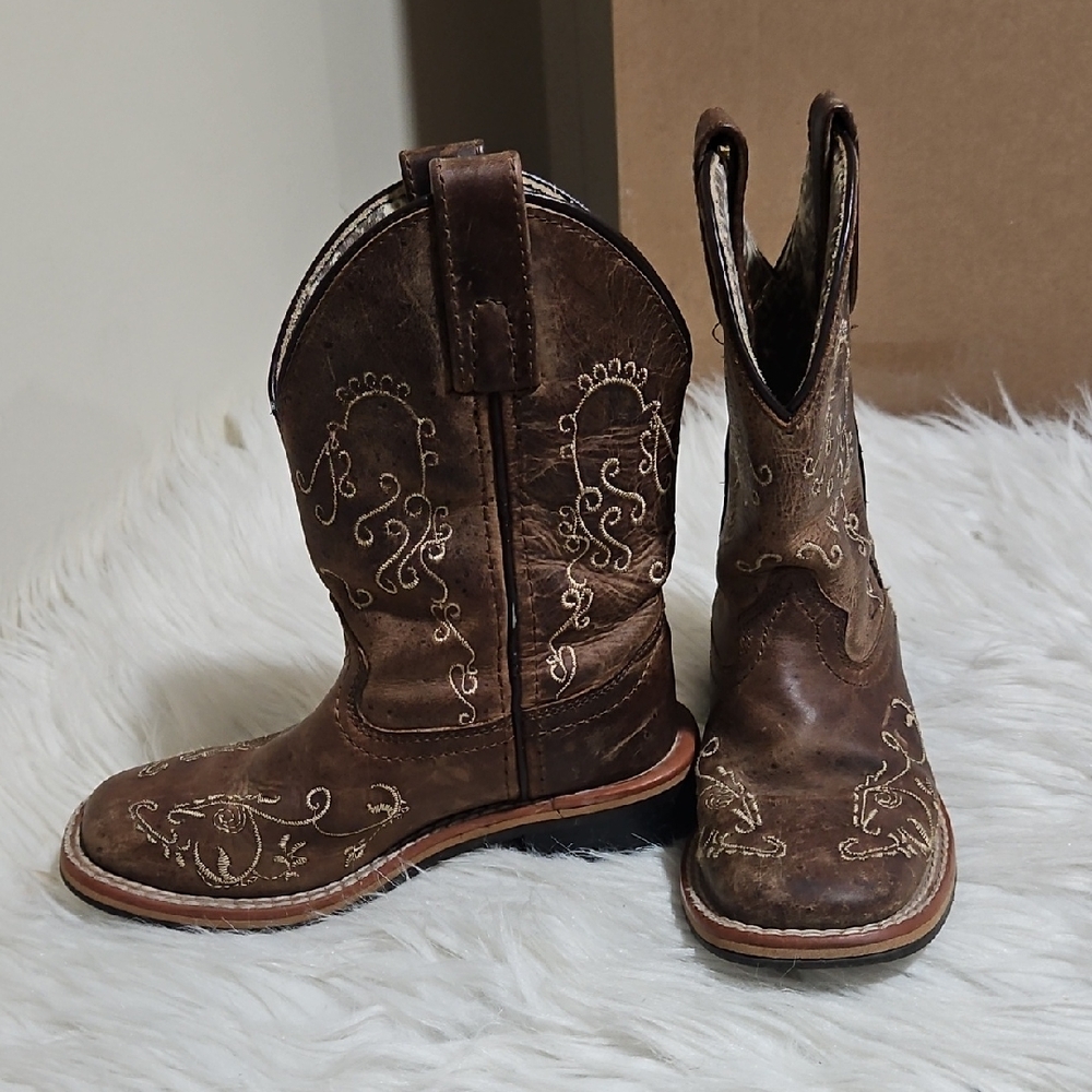 Smoky Mountain Little Girls' Marilyn Western Boots - Broad Square Toe Sz 11R - Picture 2 of 8